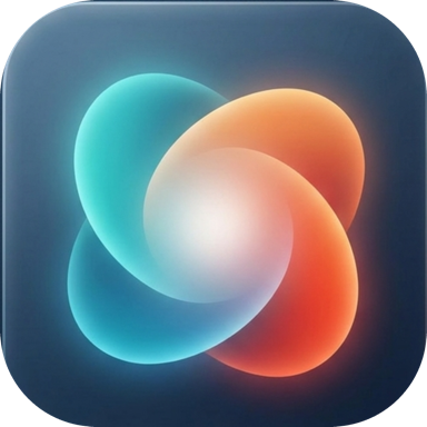 The Atween mark: a cyan field and a warm field overlapping, with a white core where they meet